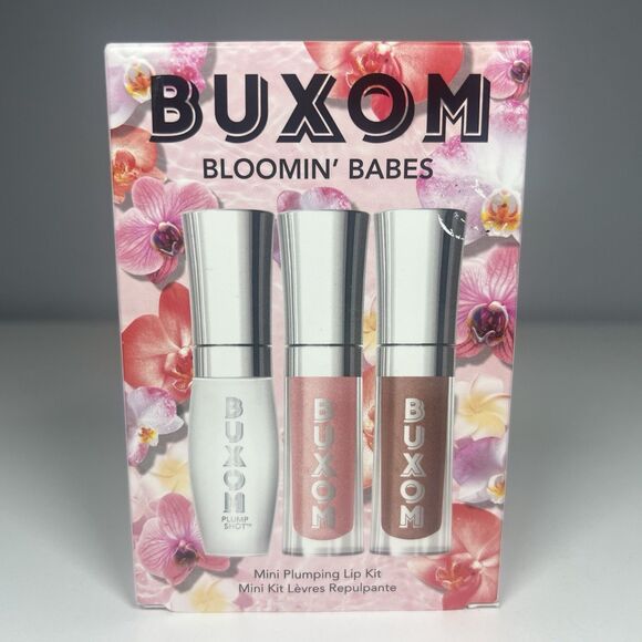 Buxom Blooming Babes Plumping Lip Kit White Russian Sparkle + Sugar 3pc Mini Set - Picture 1 of 4